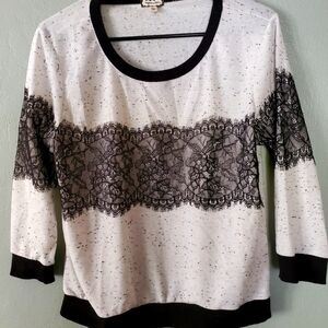 Eyeshadow Juniors White & Black Top
